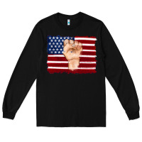 Black american flag with hand Long Sleeve Tee - Artiststas