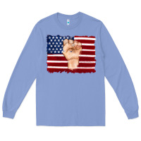 Colony Blue american flag with hand Long Sleeve Tee - Artiststas