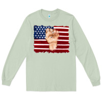 Matcha american flag with hand Long Sleeve Tee - Artiststas