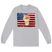 Moon Dust american flag with hand Long Sleeve Tee - Artiststas