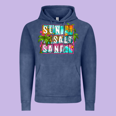 Sun Salt Sand Summer Vintage Hoodie Designed By Zillion Design Studio