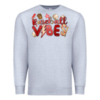 Heather Grey baseball vibes Premium Sweatshirt - MaliasSmallBusiness