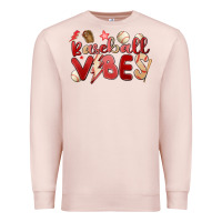 Pale Pink baseball vibes Premium Sweatshirt - MaliasSmallBusiness
