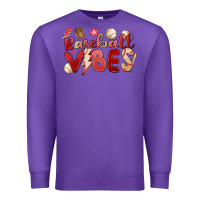 Purple baseball vibes Premium Sweatshirt - MaliasSmallBusiness