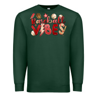 Sports Green baseball vibes Premium Sweatshirt - MaliasSmallBusiness