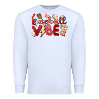 White baseball vibes Premium Sweatshirt - MaliasSmallBusiness