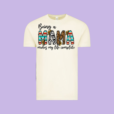 Being Mama Makes My Life Complate Vintage Tee Designed By Cowhidedigitalart