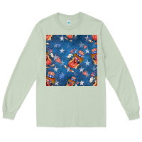 Matcha 4th of july hotdog seamless pattern Long Sleeve Tee - BundleAndBundleShop