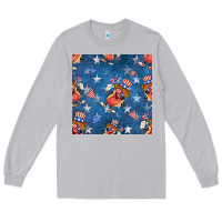 Moon Dust 4th of july hotdog seamless pattern Long Sleeve Tee - BundleAndBundleShop