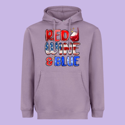 Red Wine And Blue Heavyweight Hoodie Designed By Maliassmallbusiness
