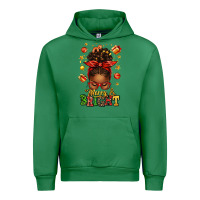 Emerald merry and bright christmas afro messy bun Urban Hoodie - texasbilliewilder
