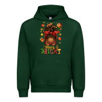 Forest Green merry and bright christmas afro messy bun Urban Hoodie - texasbilliewilder