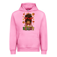 Merry And Bright Christmas Afro Messy Bun Urban Hoodie | Teevron