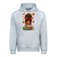 Heather Grey merry and bright christmas afro messy bun Urban Hoodie - texasbilliewilder