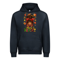 Navy merry and bright christmas afro messy bun Urban Hoodie - texasbilliewilder