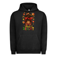 Pigment Black merry and bright christmas afro messy bun Urban Hoodie - texasbilliewilder
