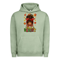 Pigment Oil Green merry and bright christmas afro messy bun Urban Hoodie - texasbilliewilder