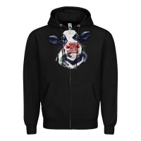Black holstein calf face Zipper Hoodie - LillyAllenDesigns