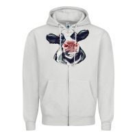 Dove Grey holstein calf face Zipper Hoodie - LillyAllenDesigns