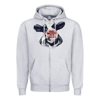 Heather Grey holstein calf face Zipper Hoodie - LillyAllenDesigns