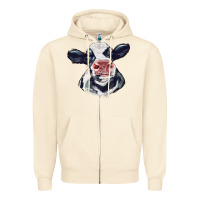 Sandshell holstein calf face Zipper Hoodie - LillyAllenDesigns