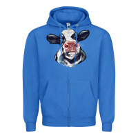 True Royal holstein calf face Zipper Hoodie - LillyAllenDesigns