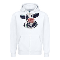 White holstein calf face Zipper Hoodie - LillyAllenDesigns