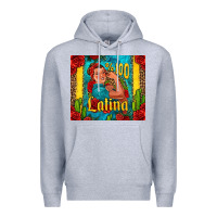 Heather Grey hundred percent latina strong woman Premium Hoodie - Jasminsmagicworld