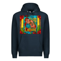 Navy hundred percent latina strong woman Premium Hoodie - Jasminsmagicworld