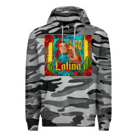 Slate Camo hundred percent latina strong woman Premium Hoodie - Jasminsmagicworld