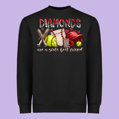 Diamonds Are A Girls Best Friends Heavyweight Sweatshirt Designed By Racoondesign