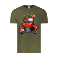 Vintage Olive christmas trees truck Vintage Tee - FaDigitalArtStudio