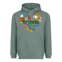 Sage teacher heart Heavyweight Hoodie - NancyCooperArtShop