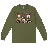 Army Green camouflage gnomes american flag star truck Long Sleeve Tee - Artiststas