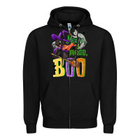 Black Meow i mean, boo Halloween Zipper Hoodie - NancyCooperArtShop