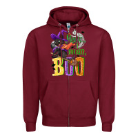 Burgundy Meow i mean, boo Halloween Zipper Hoodie - NancyCooperArtShop