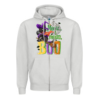 Dove Grey Meow i mean, boo Halloween Zipper Hoodie - NancyCooperArtShop