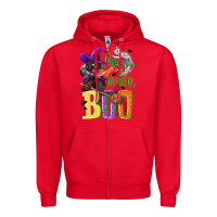 Red Meow i mean, boo Halloween Zipper Hoodie - NancyCooperArtShop