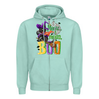 Seafoam Meow i mean, boo Halloween Zipper Hoodie - NancyCooperArtShop