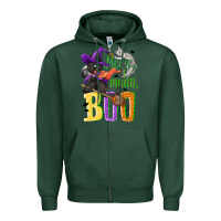 Sports Green Meow i mean, boo Halloween Zipper Hoodie - NancyCooperArtShop