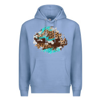 Colony Blue cowhide leopard turquoise patch Premium Hoodie - AdoDesignShop