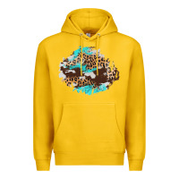 Lemon cowhide leopard turquoise patch Premium Hoodie - AdoDesignShop