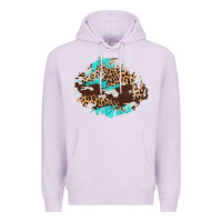 Lilac cowhide leopard turquoise patch Premium Hoodie - AdoDesignShop