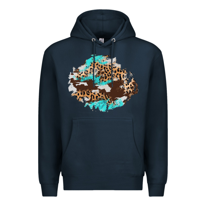 Cowhide Leopard Turquoise Patch Premium Hoodie by AdoDesignShop | Teevron