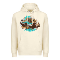 Sandshell cowhide leopard turquoise patch Premium Hoodie - AdoDesignShop