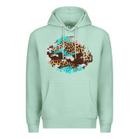 Seafoam cowhide leopard turquoise patch Premium Hoodie - AdoDesignShop