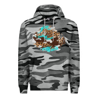 Slate Camo cowhide leopard turquoise patch Premium Hoodie - AdoDesignShop
