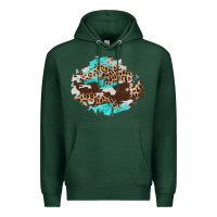 Sports Green cowhide leopard turquoise patch Premium Hoodie - AdoDesignShop
