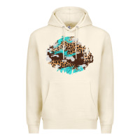 Tofu cowhide leopard turquoise patch Premium Hoodie - AdoDesignShop