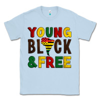 Dusty Blue young black and free Classic Tee - Artiststas